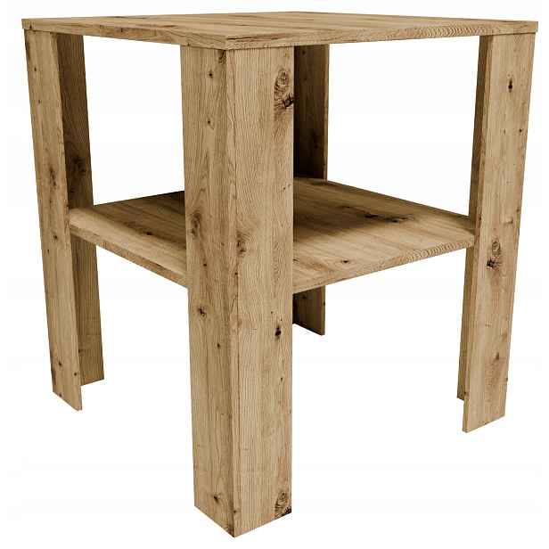 Lavice konferenční stolek 52x52 EX3 artisan s policí, vysoká, praktická, kompaktní