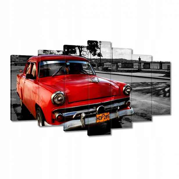 Obrazy 140x80 Kubánské červené auto