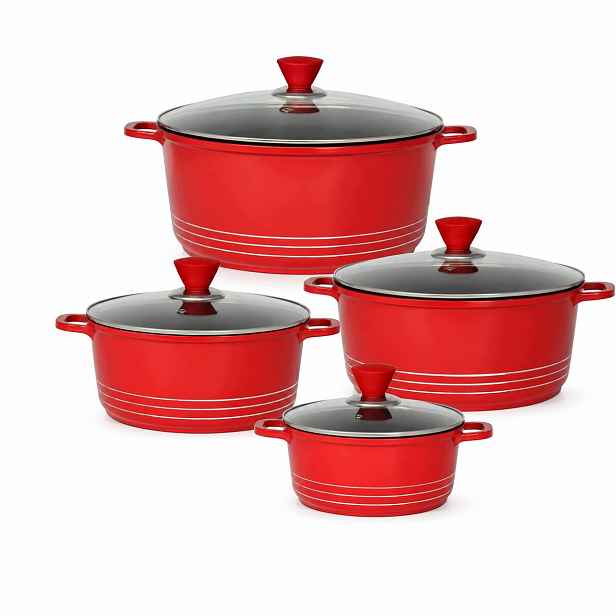 Sada Hrnců Banoo 4 kusy hliníkových indukčních poklopů Non Stick