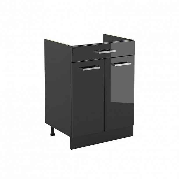Vicco SPODNÍ SKŘÍŇKA KUCHYŇSKÉ LINKY R-Line, Antracitový vysoký lesk/Antracit, 60 cm se zásuvkou bez pracovní desky