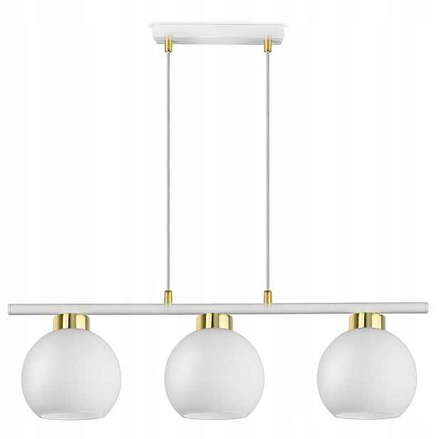 Závěsná stropní lampa Lustr Bílá Skleněné Koule Bílé Sklo BZR3 Led E27