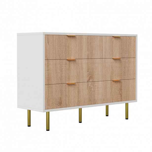 KOMODA 100 cm se zásuvkami, imitace dřeva, příborník, ložnice, bílá