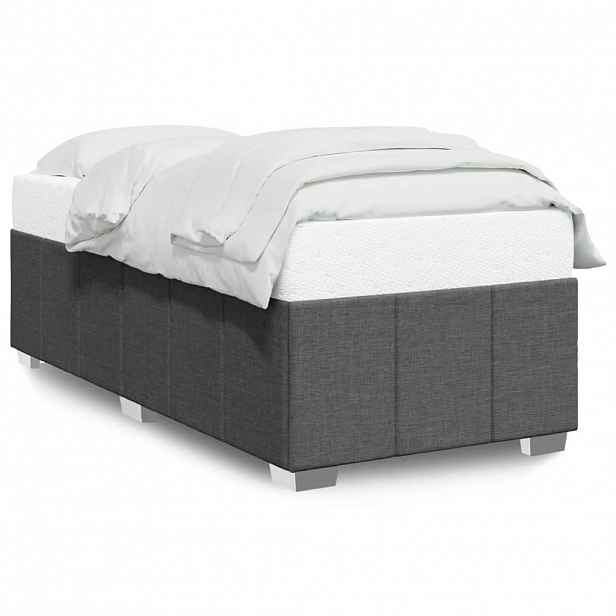 vidaXL Rám postele bez matrace tmavě šedá 80 x 200 cm textil