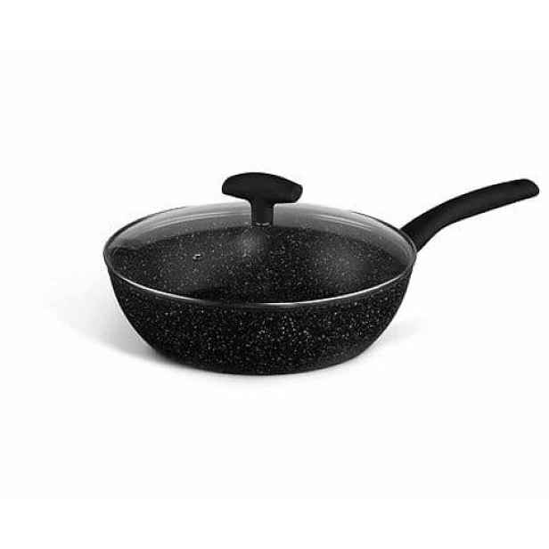 Černá hliníková pánev s víkem 28 cm 5five