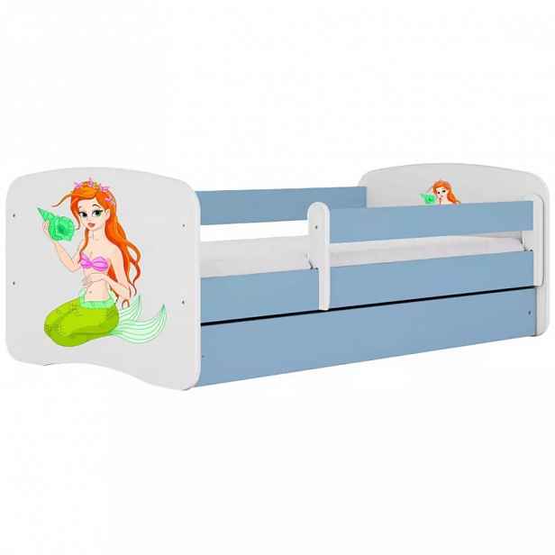 Dětská postel Babydreams+SZ+M modrá 80x180 Mořská panna