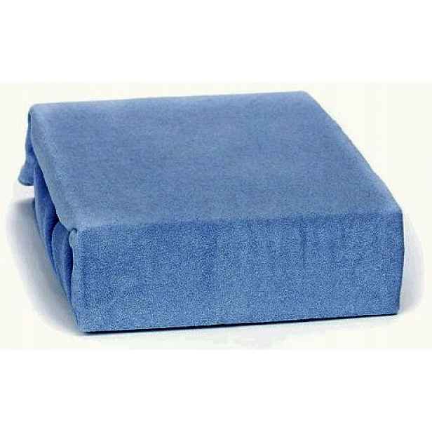Froté Prostěradlo Bez Gumičky Modré 200x220