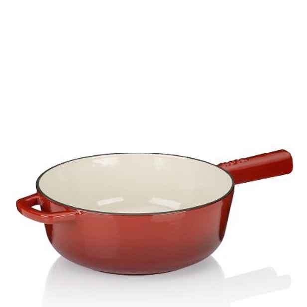 KELA Pánev na sýrové fondue litinová CALIDO 1,8 l červená KL-16622