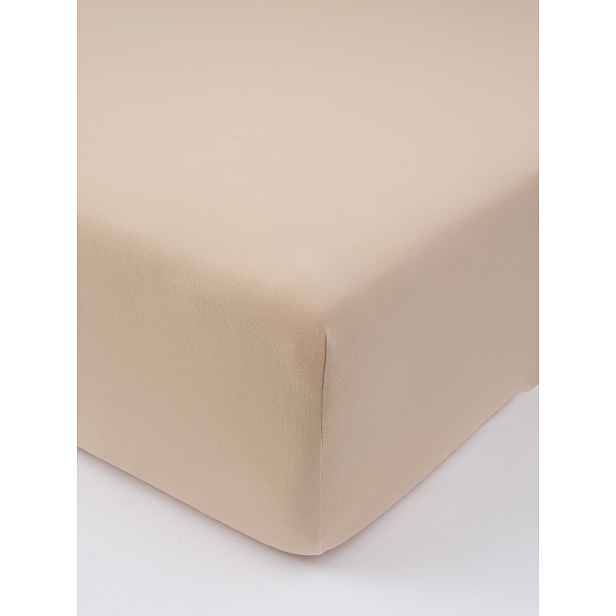 MKLuzkoviny.cz Jersey prostěradlo s elastanem Deluxe 200 × 200 cm – béžové