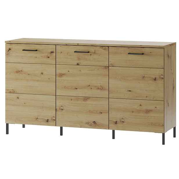Szynaka Komoda Lucas II 36 155 cm dub Artisan/černá