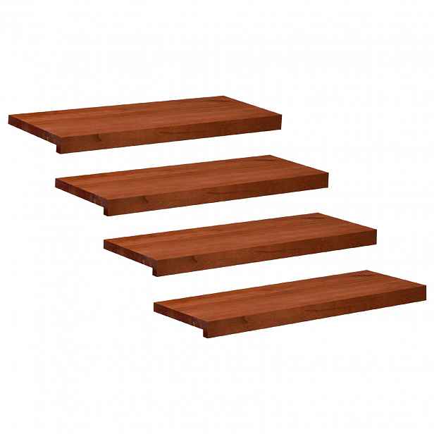 vidaXL Schodišťové nášlapy 4 ks 80 x 25 x 2 cm Hnědá