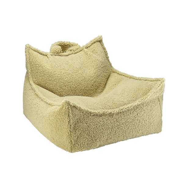 Zelený dětský sedací vak z textilie bouclé Chair – Wigiwama
