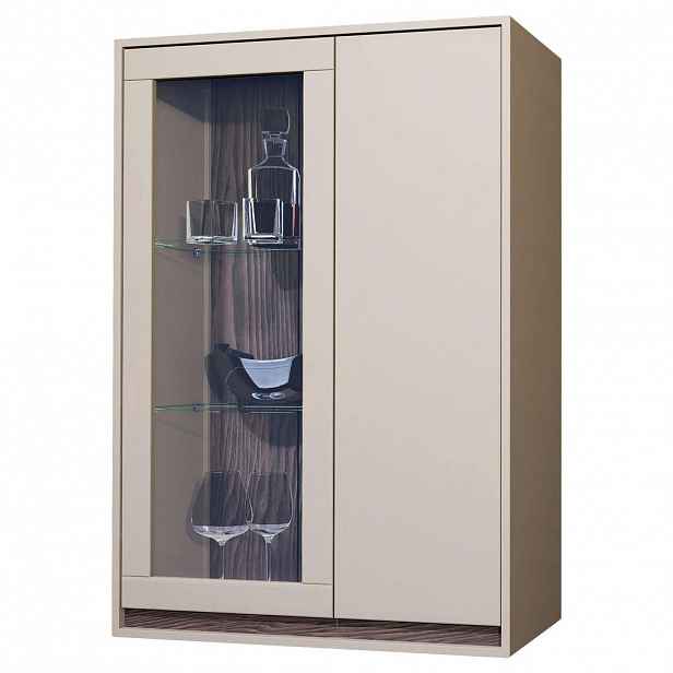 Stylife ZÁVĚSNÁ VITRÍNA, barvy ořechu, kašmírová, 78/113/36 cm