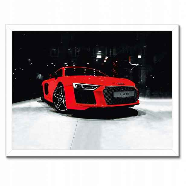 Plakáty v rámu 40x30 Červené Audi Audica R8