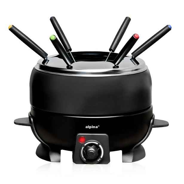 ALPINA Elektrické fondue + 6 vidliček 2,3 l černá ED-227088