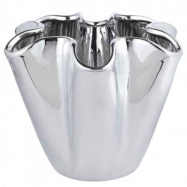 Butlers REFLECT Váza 24 cm - stříbrná