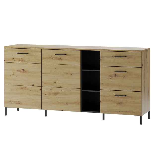 Szynaka Komoda Lucas II 48 180 cm dub Artisan/černá