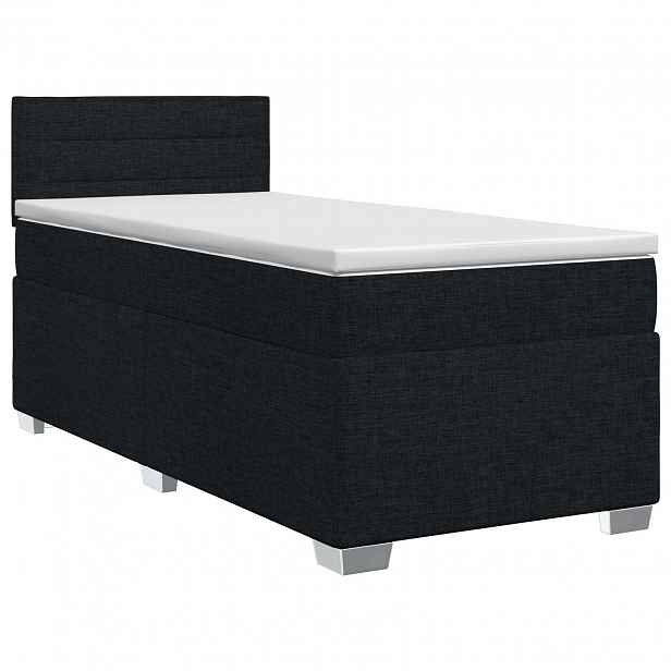 vidaXL Postel boxspring s matrací s čelo Černá 80 x 200 cm Textil