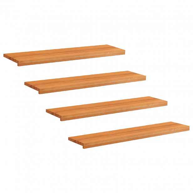vidaXL Schodišťové nášlapy 4 ks 110 x 30 x 2 cm Světle hnědá