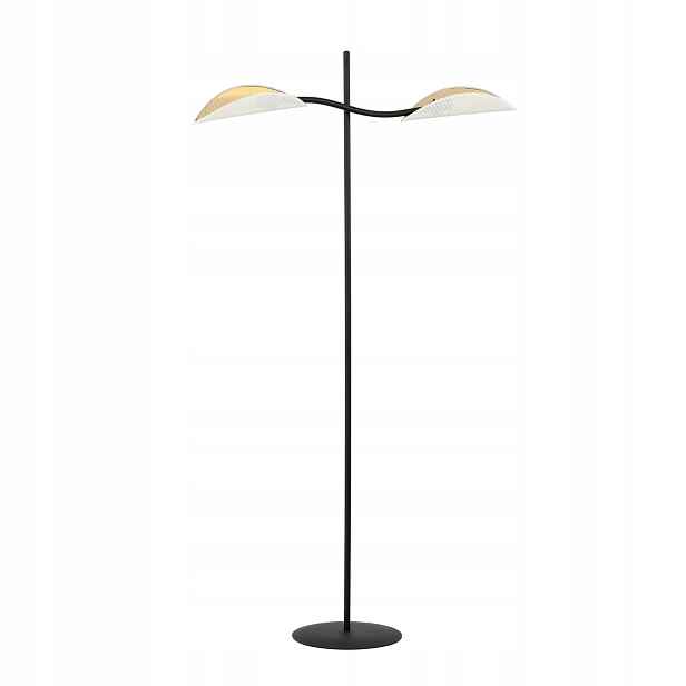 Emibig Stojací lampa Lotus 2xE14 10W Černá Bílá Ratanová 150 cm