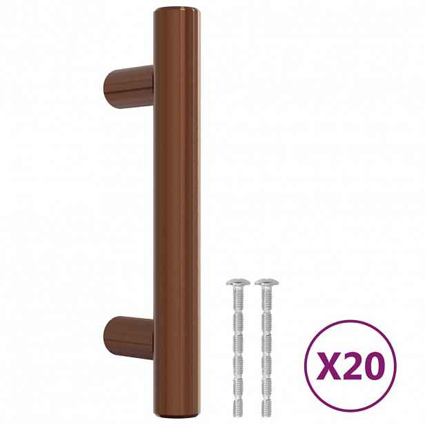 vidaXL Nábytkové úchytky 20 ks bronzové 64 mm nerezová ocel