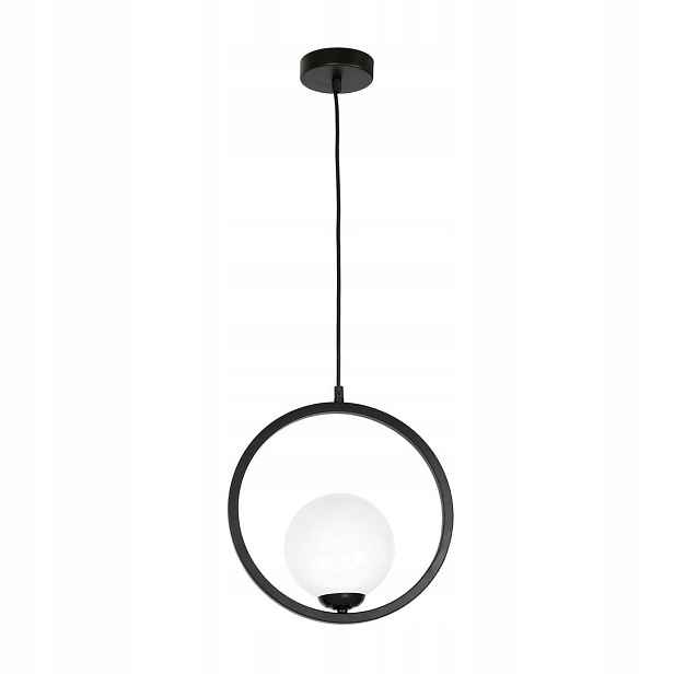 Závěsná lampa Boston Černé skleněné stínítko 1xE14 14x100 cm Stropní svítidlo Dům