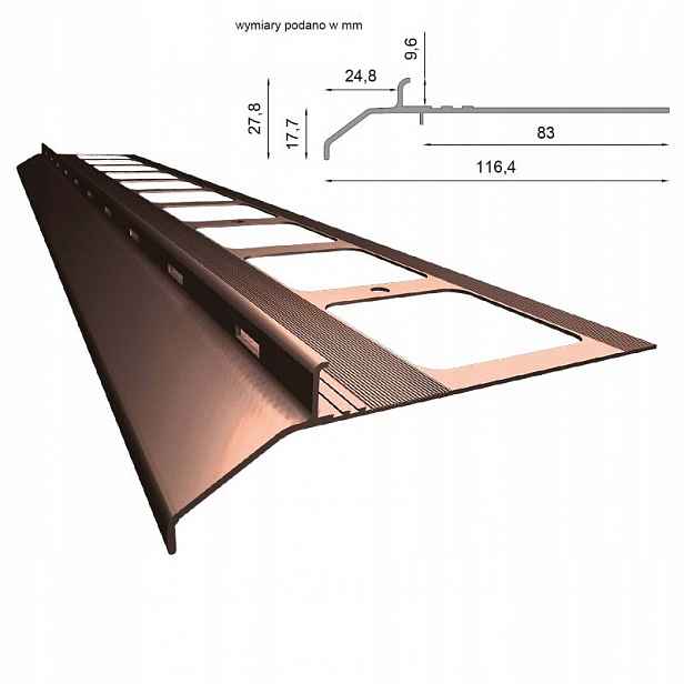 Profil Okapový Jednoduchý K20 Renoplast Kamenný Koberec 200 CM Hnědý Ral 8019