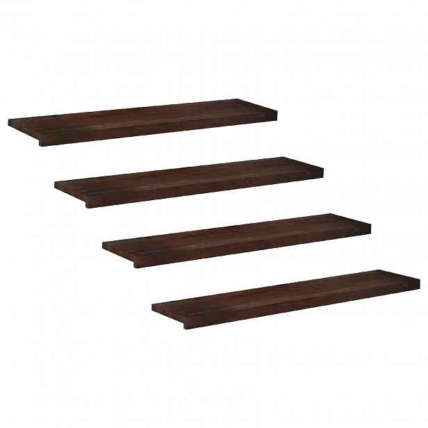 vidaXL Schodišťové nášlapy 4 ks 110 x 25 x 2 cm Tmavě hnědá