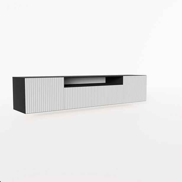 MASSENO ZÁVĚSNÝ TV STOLEK VAREN, 200/41/40 cm, antracitový /, bílý