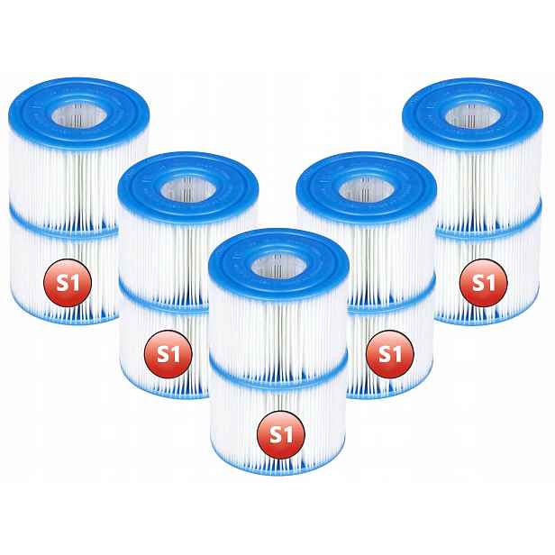 10 x Filtr Pro Spa Čerpadlo Jacuzzi Filtry Intex Filtrační Vložka Typ S1