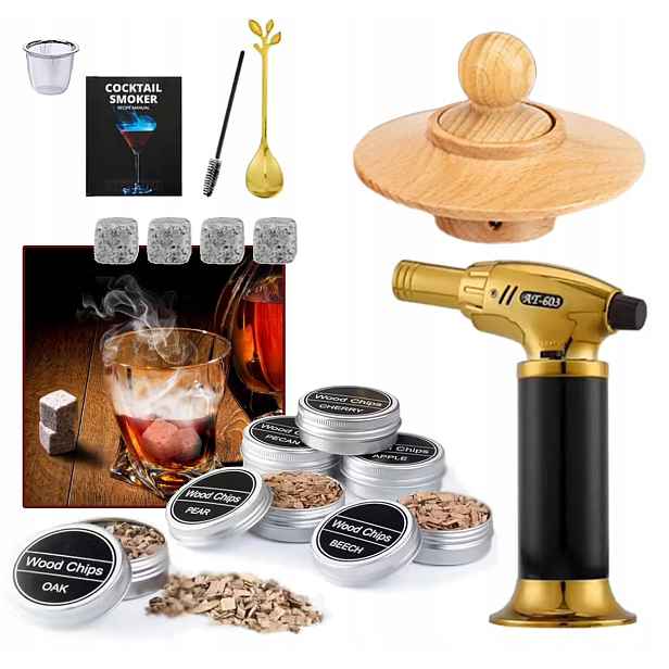 Sada Na Uzení Whisky Smoker S Nástroji Na Nápoje Barmanský Dárek