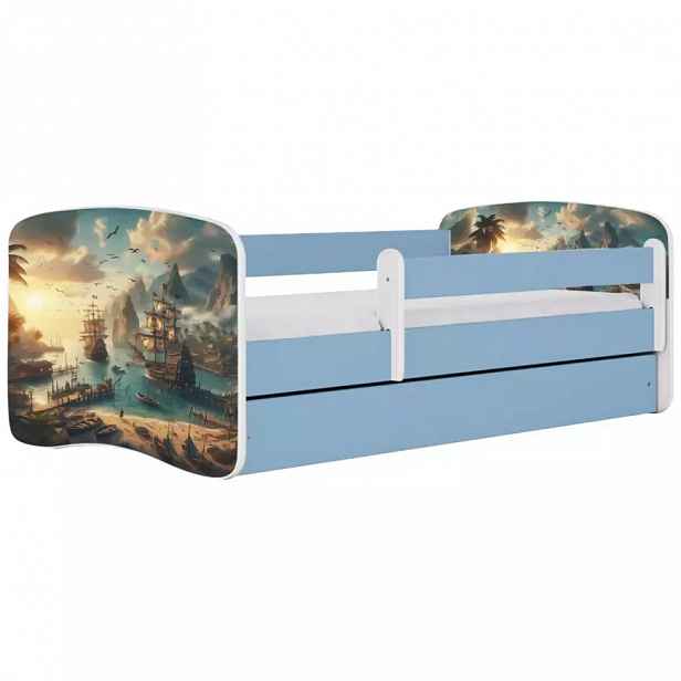 Dětská postel Babydreams+SZ+M modrá 70x140 Loď