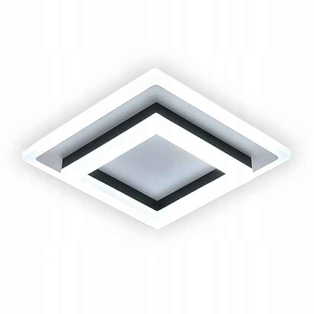 Stropní svítidlo Led do koupelny, černé, čtvercové, moderní, 24W, 6500K