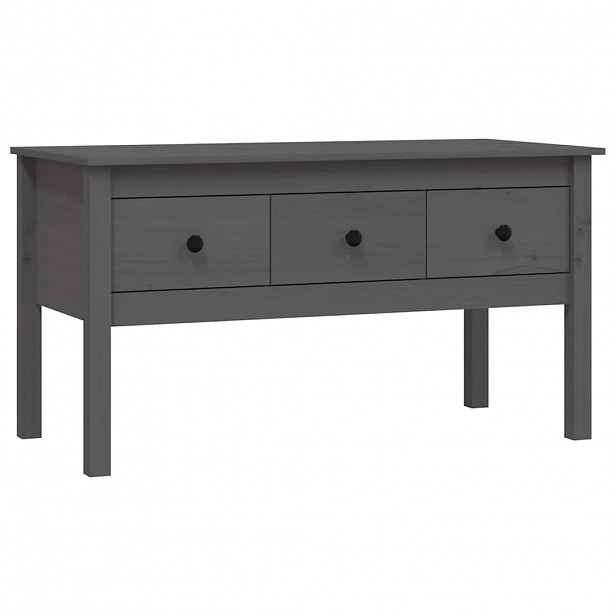 vidaXL Konferenční stolek šedý 102 x 49 x 55 cm masivní borové dřevo