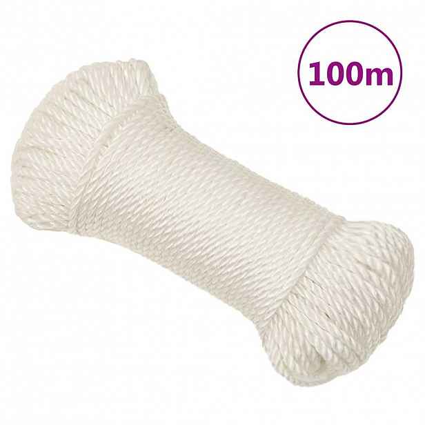 vidaXL Pracovní lano bílé 3 mm 100 m polypropylen