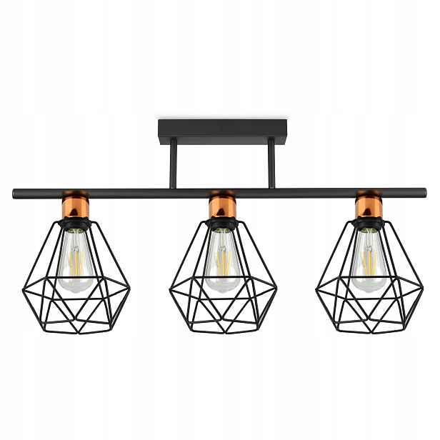 Závěsná lampa Lustr Stropní Svítidlo Diamant Měď Led