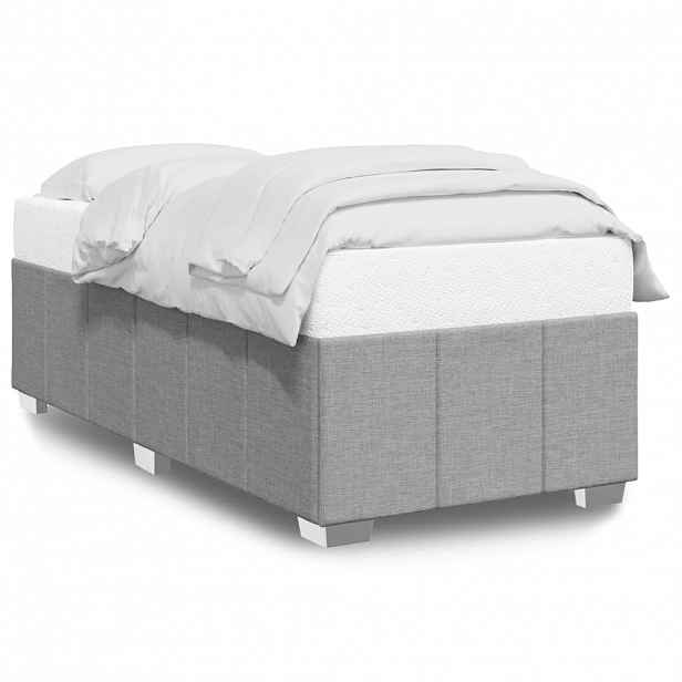 vidaXL Rám postele bez matrace světle šedý 90 x 200 cm textil