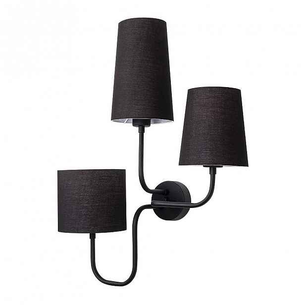 Černé kovové nástěnné svítidlo s černými stínidly Opviq lights Eleni
