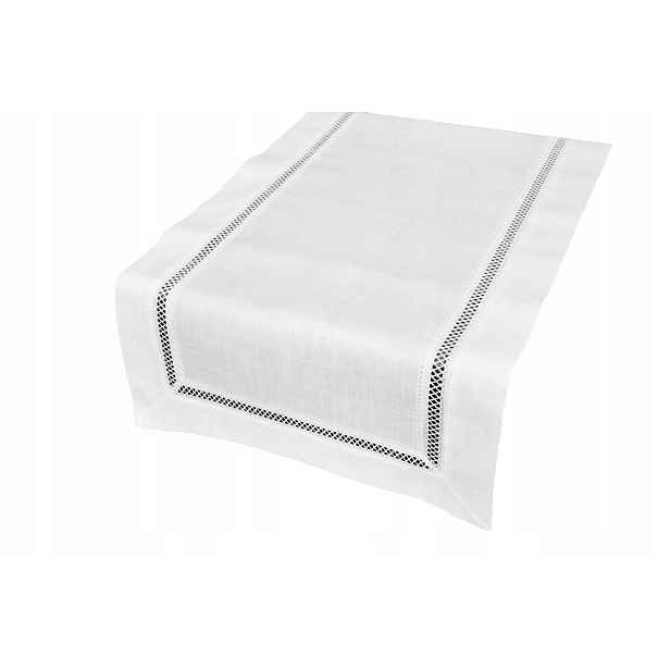 Dekorativní ubrus Nela elegantní 140x200 bílý s krajkou 549