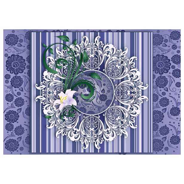 Fototapeta Lilie Bílá Elegance na pruhovaném pozadí 416x254 lepidlo