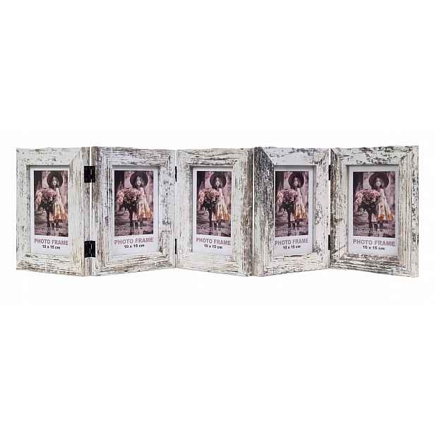 Galeria multirama Narvik 1 na fotografie 10x15 cm Pion skládací 5 rámečků Bílá