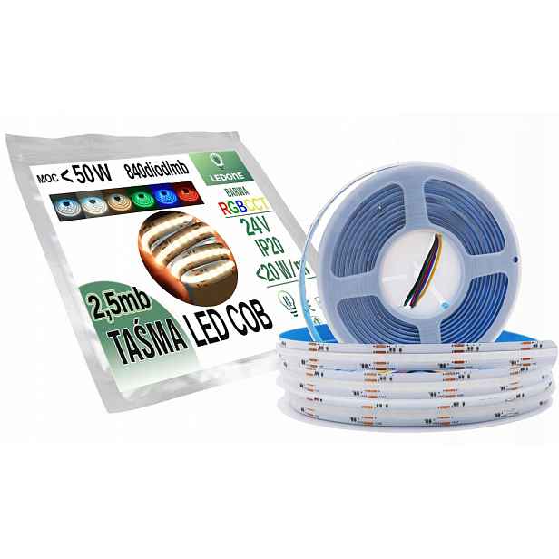 Led pásek Cob Rgb Cct 24V < 20W/m 2,5m Rgbw