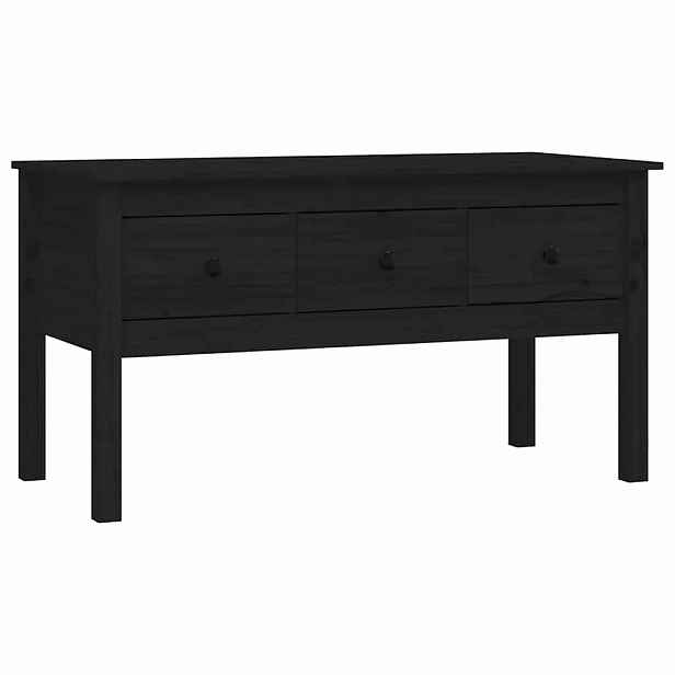 vidaXL Konferenční stolek černý 102 x 49 x 55 cm masivní borové dřevo