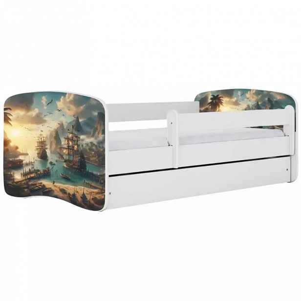 Dětská postel Babydreams+SZ+M bílá 80x180 Loď
