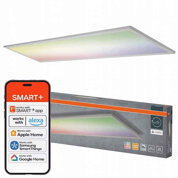 Led panel Kaseton 36W 3000lm 3000K 120x30cm Smart WiFi Matter Planon Osram