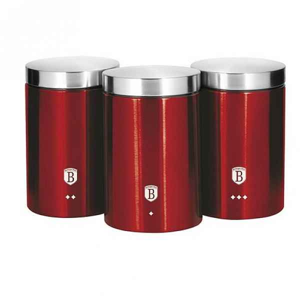 Berlinger Haus 3dílná sada dóz na potraviny Burgundy Metallic Line