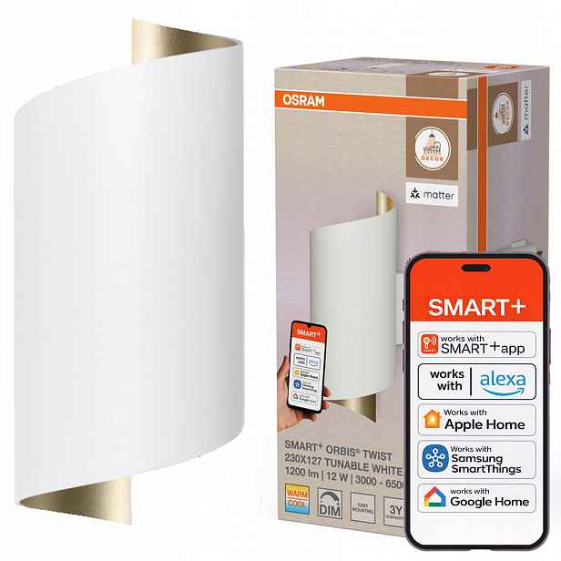Nástěnná Led lampa 12W 900lm Cct Stmívatelná Smart WiFi Matter