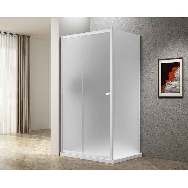 Aqualine UGGA obdélníkový sprchový kout 1100x800mm, sklo Brick, bílá