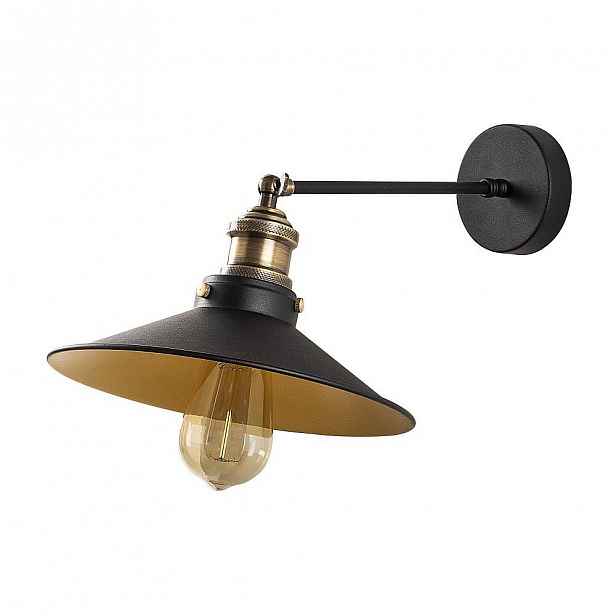 Černé kovové nástěnné svítidlo Opviq lights Korina