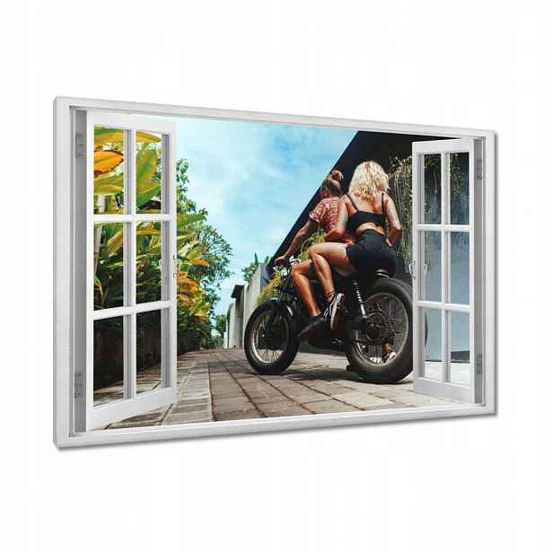 Obrazy 90x60 Zamilovaný pár Motocykl