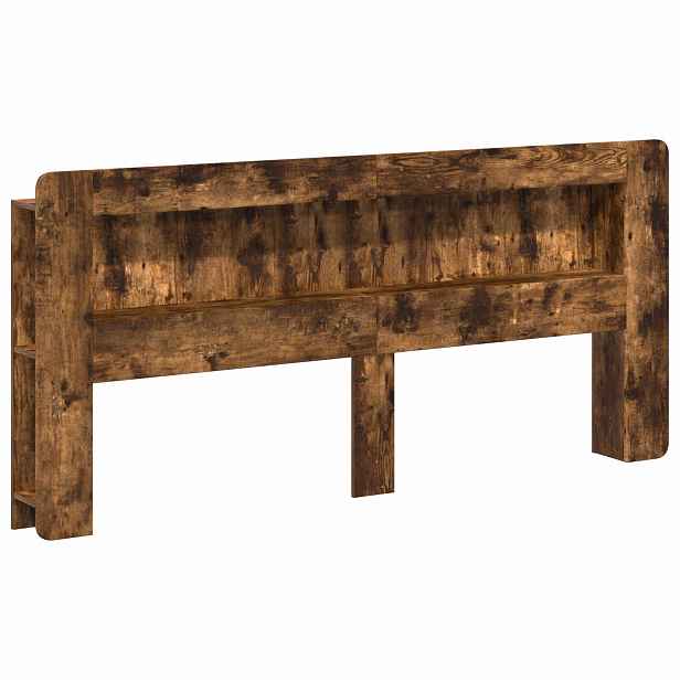 vidaXL Čelo postele se skříňkou Uzený Dub 215 x 18,5 x 100 cm